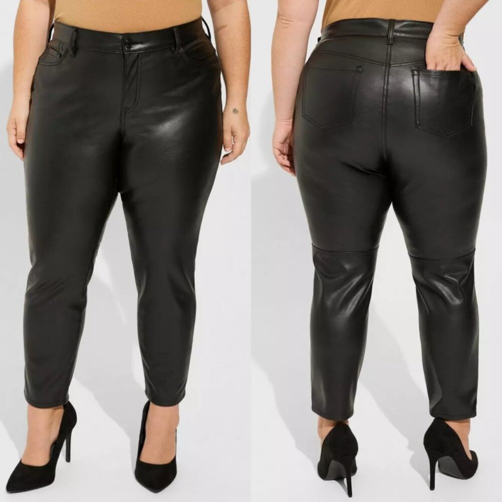 Torrid 20T Perfect Skinny Faux Leather Mid Rise Pant 20 Tall